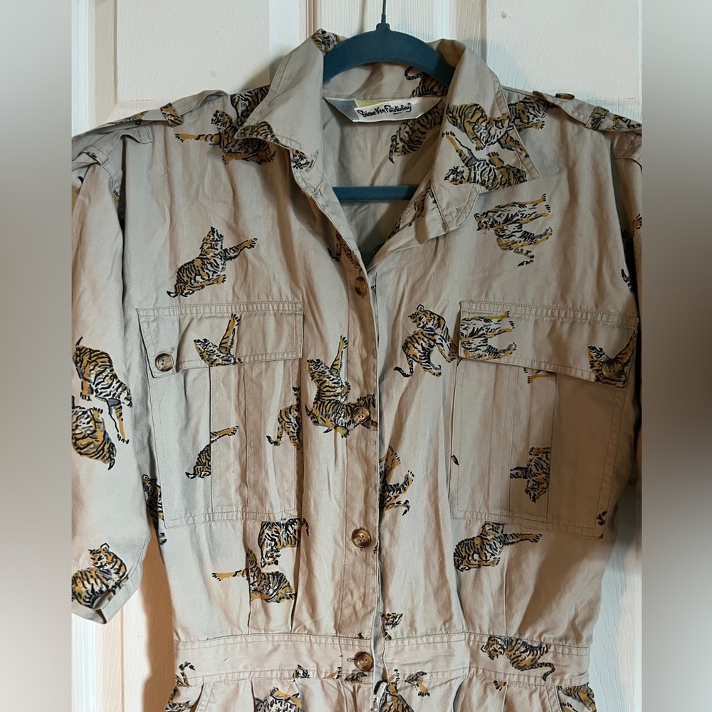 Dianne Von Furstenberg tiger print jumpsuit vintage - Picture 6 of 11